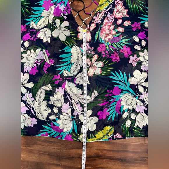 Kona Sol Floral Multicolor Swim Suit -Bathing Suit Cover Up - Picture 6 of 10